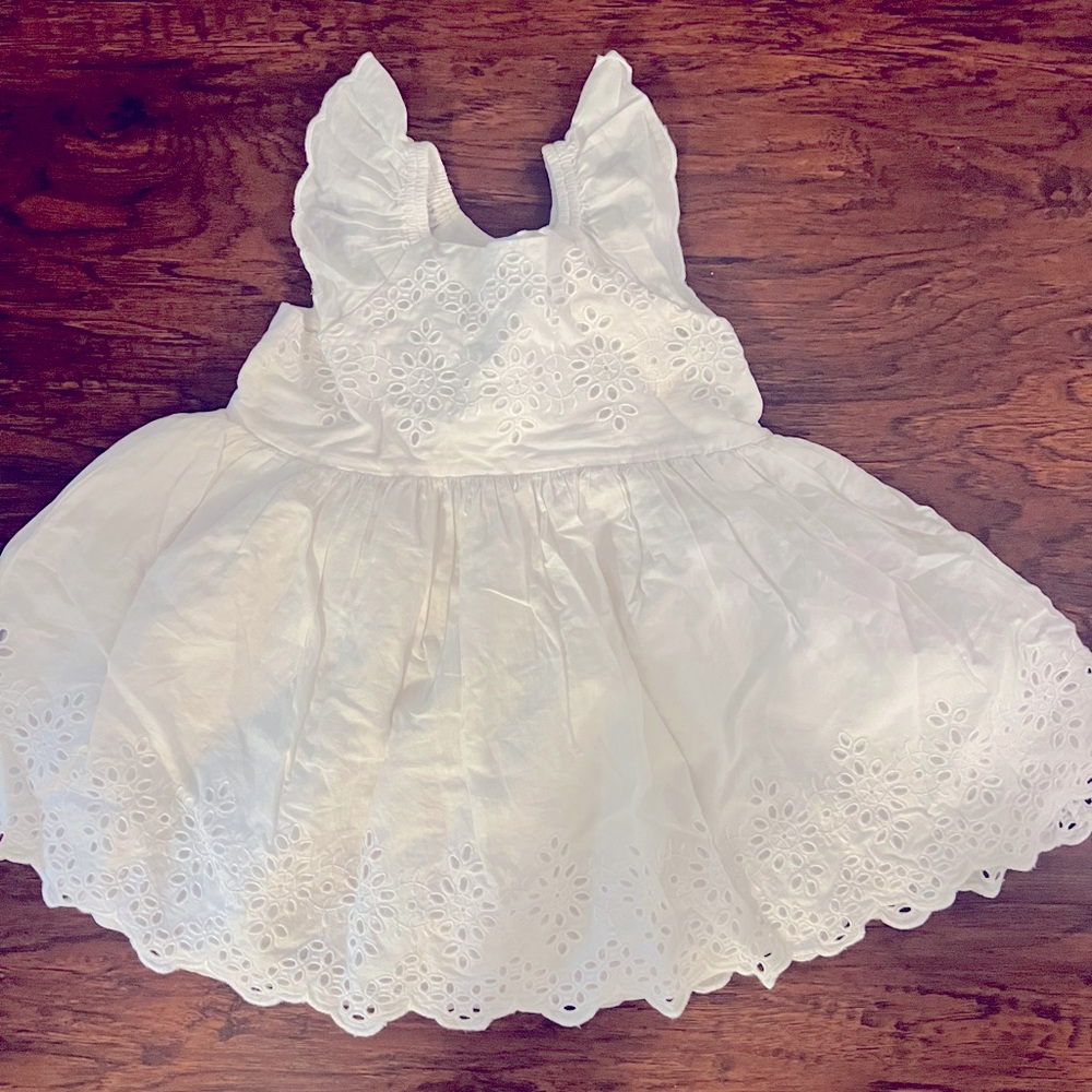 White eyelet gap dress